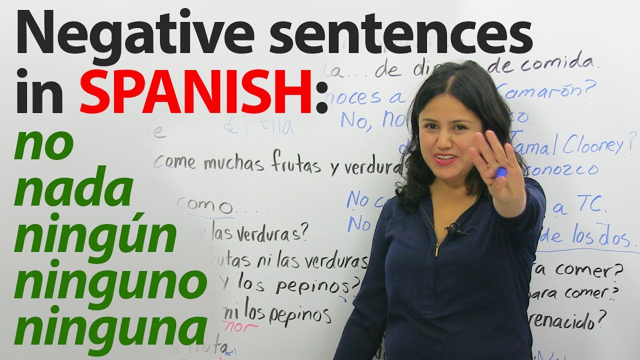 Learn Spanish Grammar: Double Negatives in Spanish – No, Nada, Niguno, Ninguna, Nadie & more