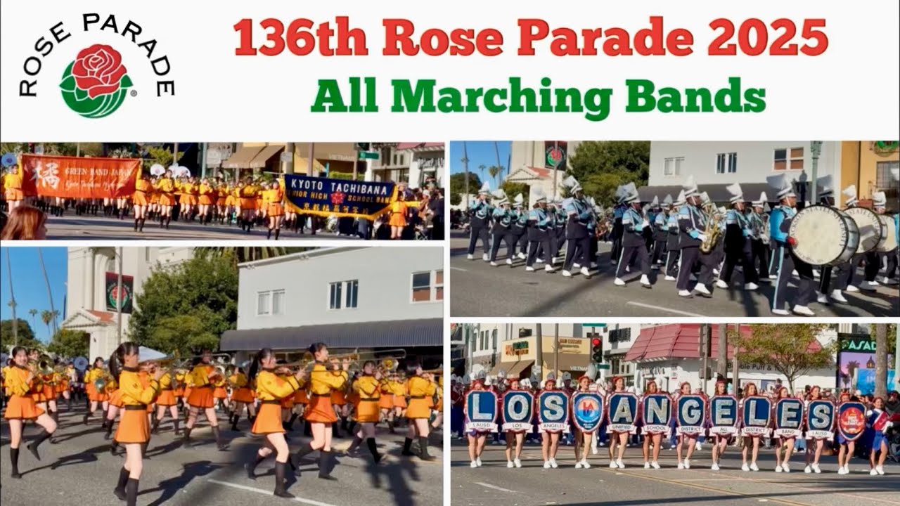 136th Rose Parade 2025 - ALL MARCHING BANDS ｜Kyoto Tachibana High School Green Band #京都橘高校吹奏楽