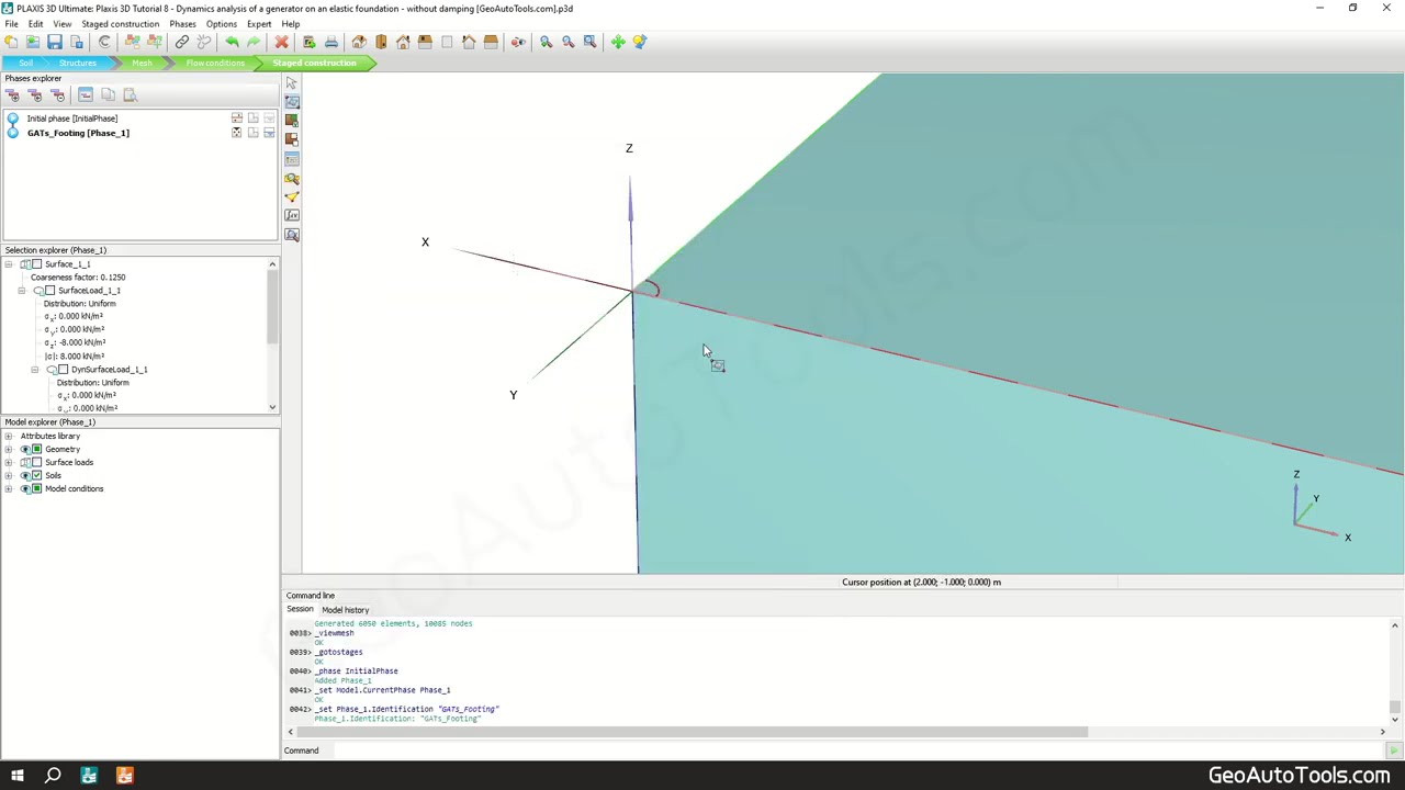 🎥PLAXIS 3D 2024 Tutorial 8 &ndash; Dynamic Analysis of a Generator on an Elastic Foundation (Step-by-Step)