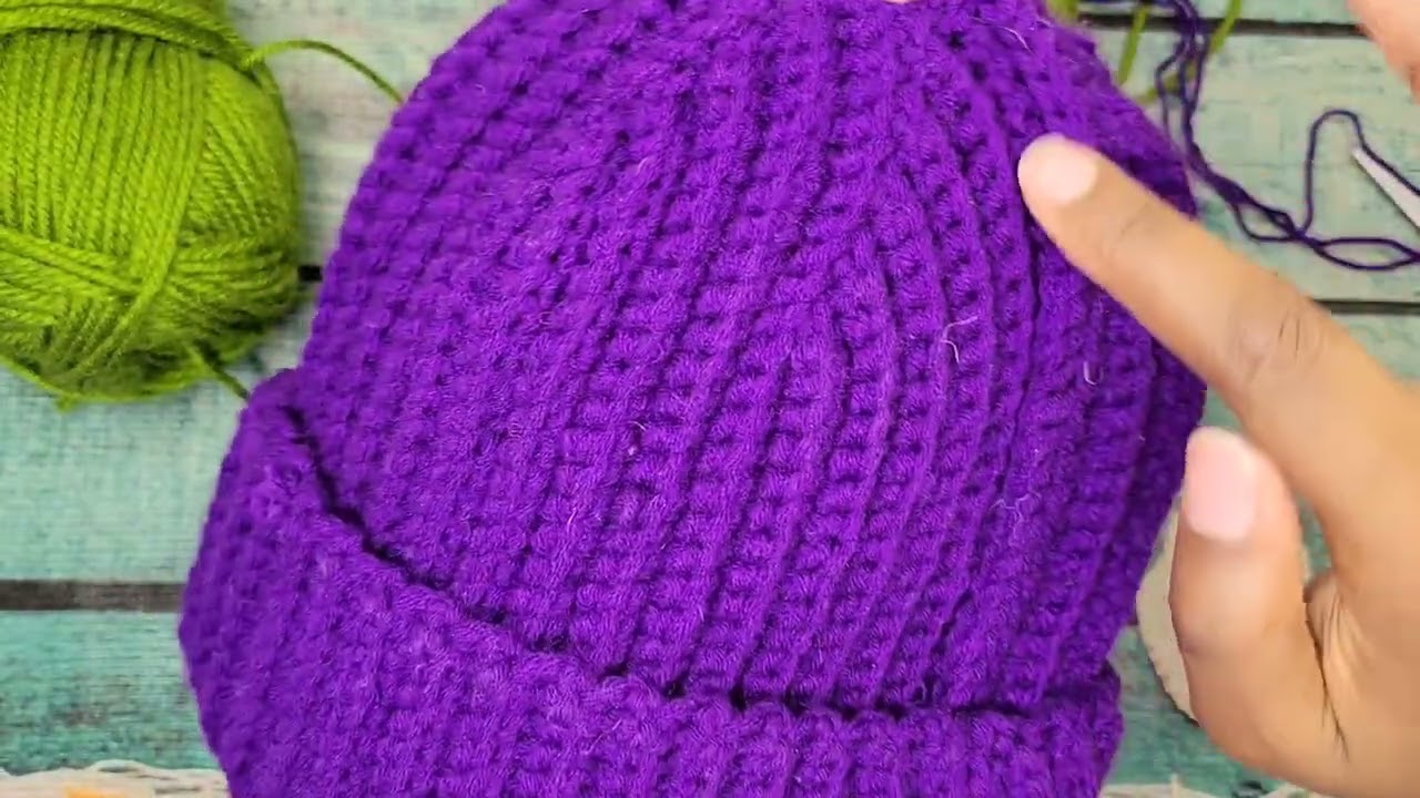EASY CROCHET RIBBED BEANIE TUTORIAL FOR BEGINNERS
