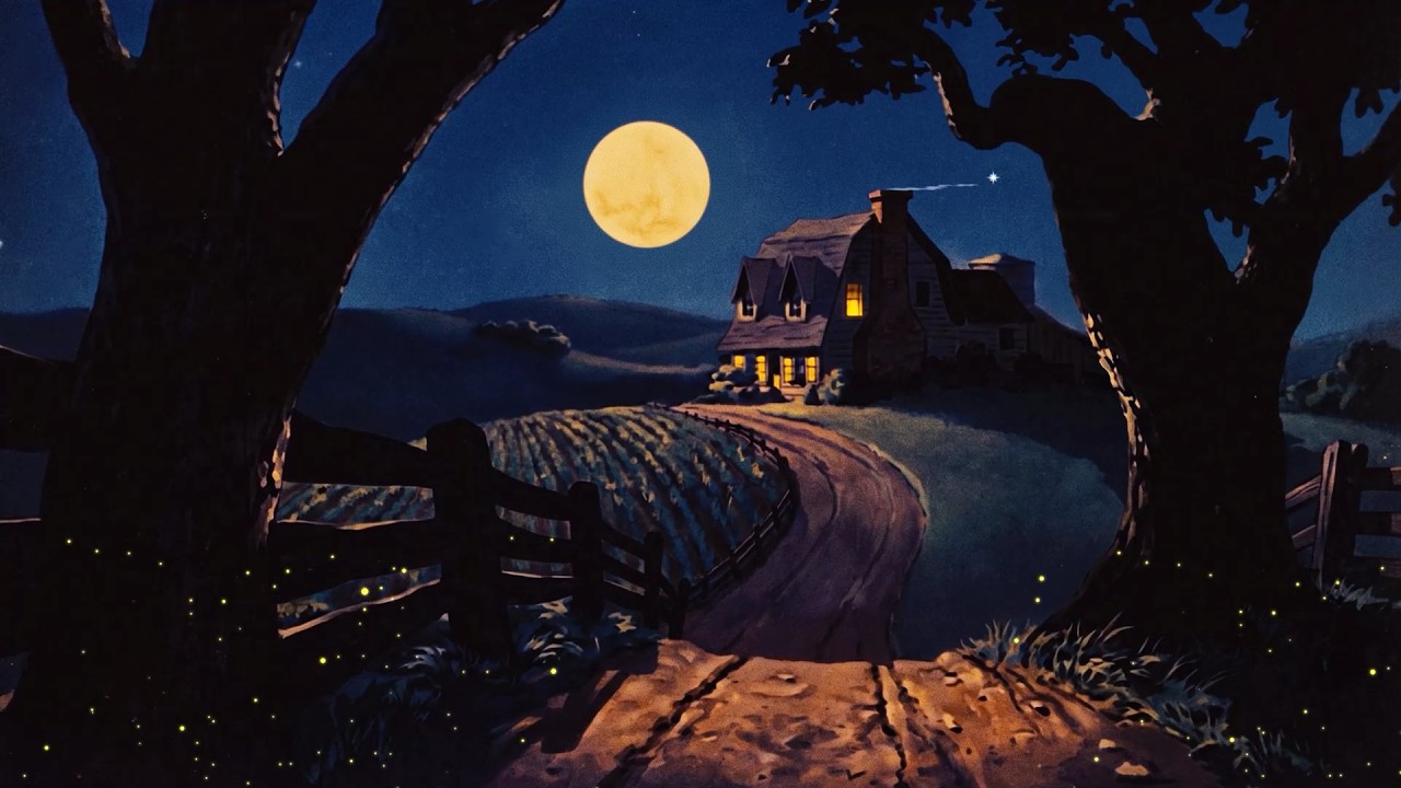 a nostalgic night in the 1950s | vintage oldies playing in another room (w/ cricket asmr)