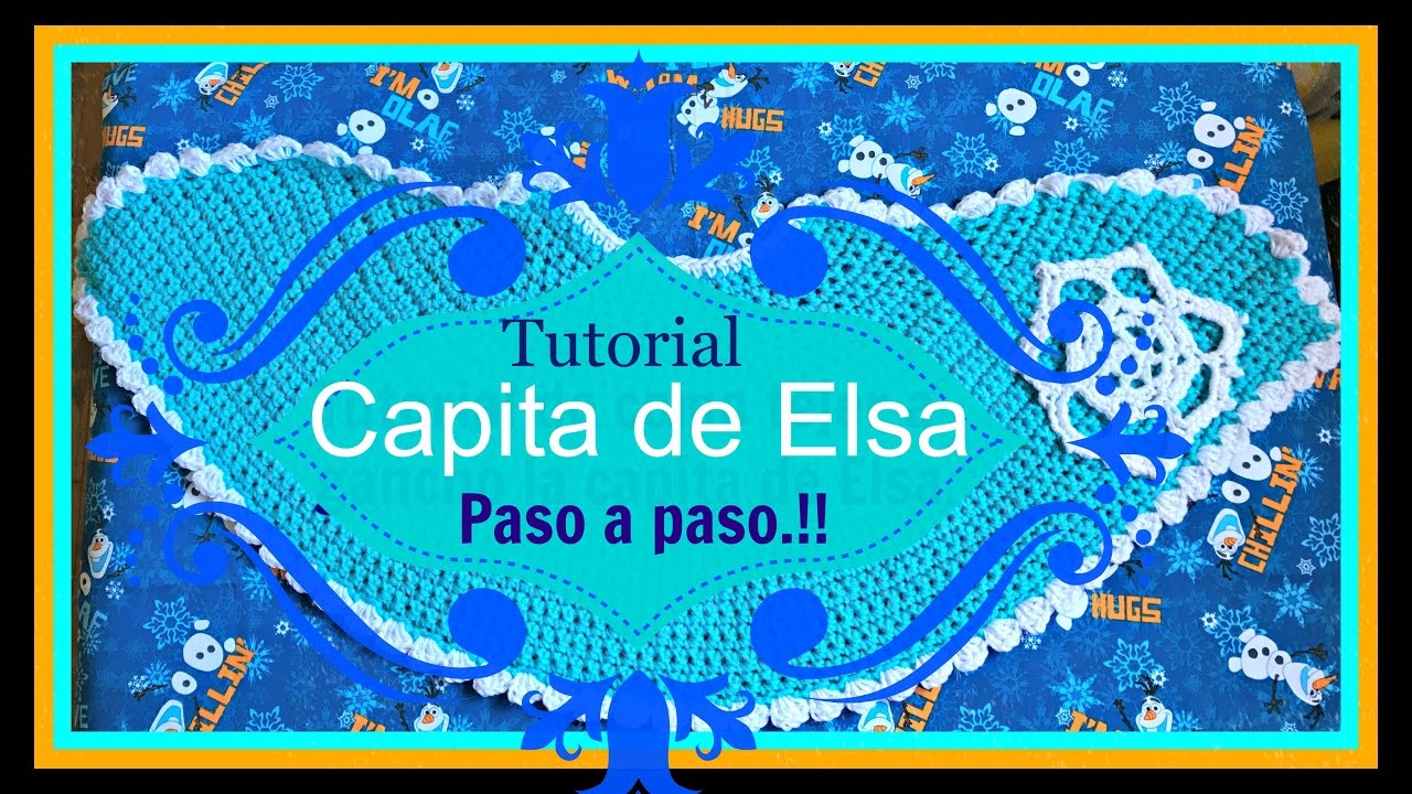 Reina Elsa de Frozen, capita tejida a gancho.