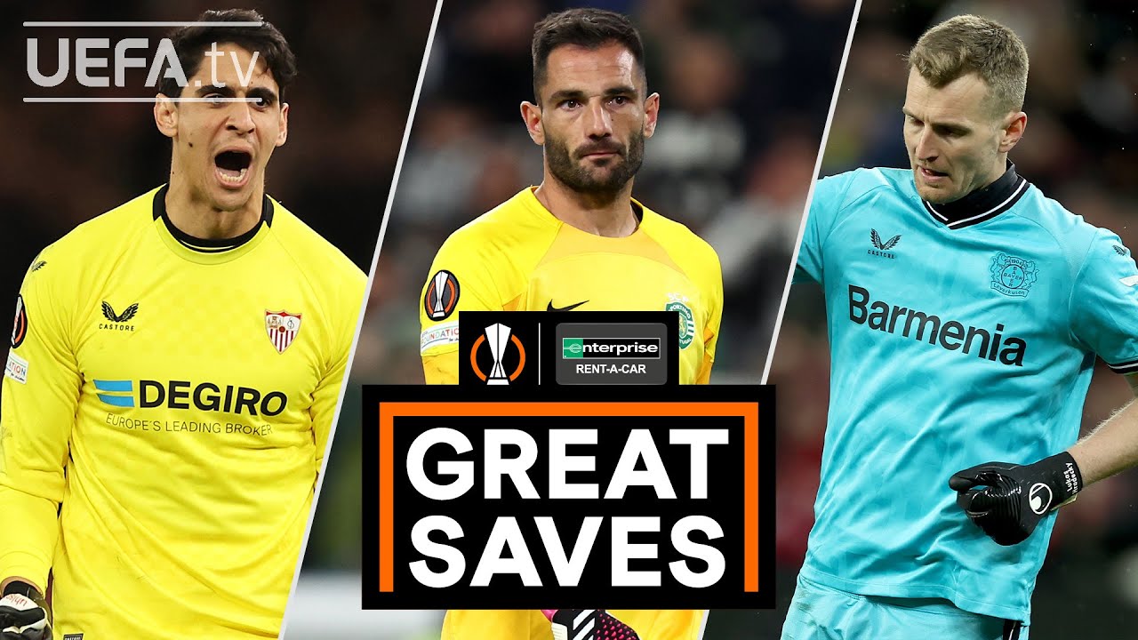 BOUNOU, ADÁN, HRADECKY | #UEL GREAT SAVES: QUARTER-FINALS FIRST LEG