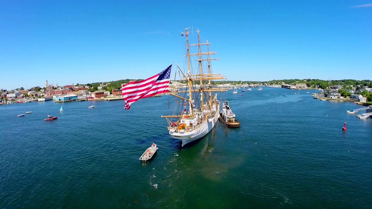 THE ARRIVAL OF THE USCG EAGLE in Gloucester Ma, DJI Phantom 2, gopro