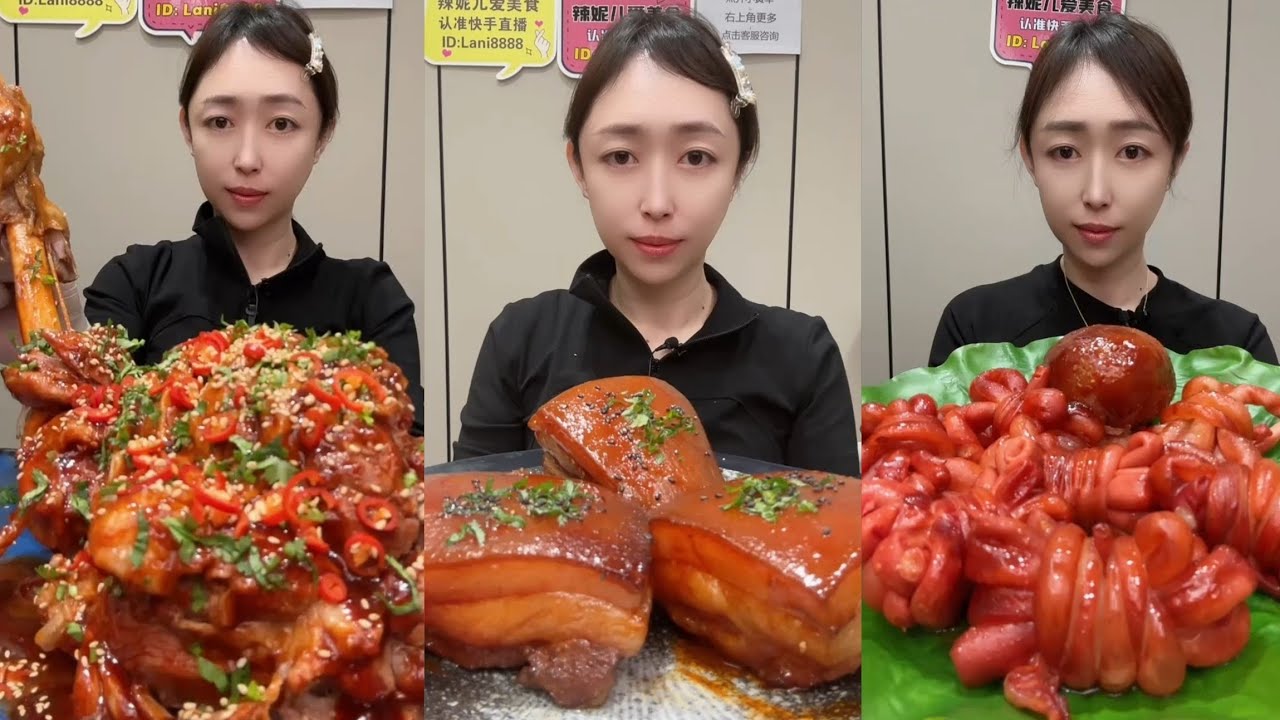 Yummy #17:Eat  salmon calm turkey noodle 🍜 braised pork belly #mukbang #yummy #delícious 