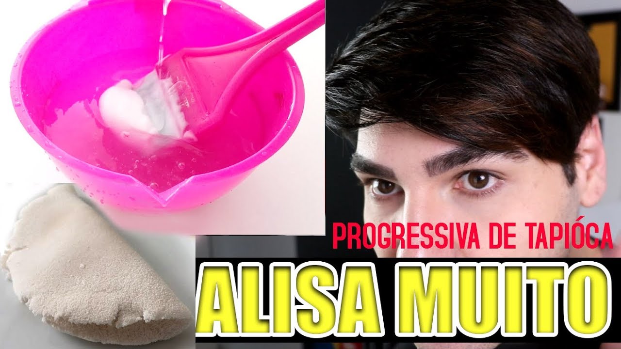 TAPIOCA NO CABELO ALISA MUITO | PROGRESSIVA CASEIRA