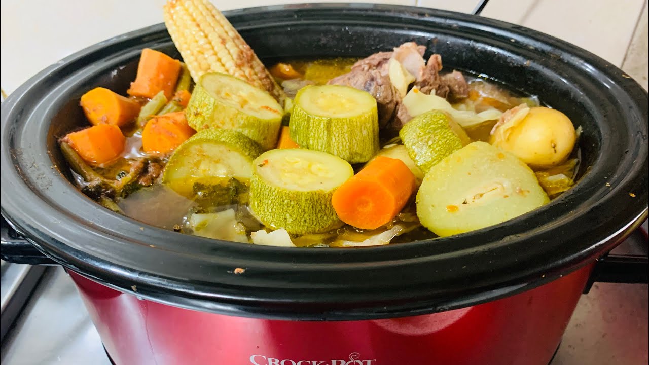 CALDO DE RES EN OLLA DE COCCIÓN LENTA. Crock-Pot