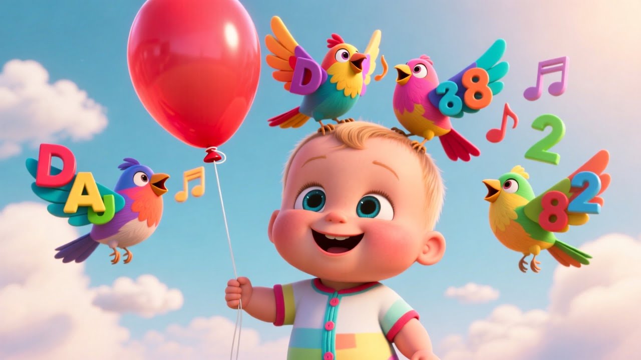 Balloon Ride Learning 🎈☁️ Fun Educational Song for Kids | Toddler Learning Adventure