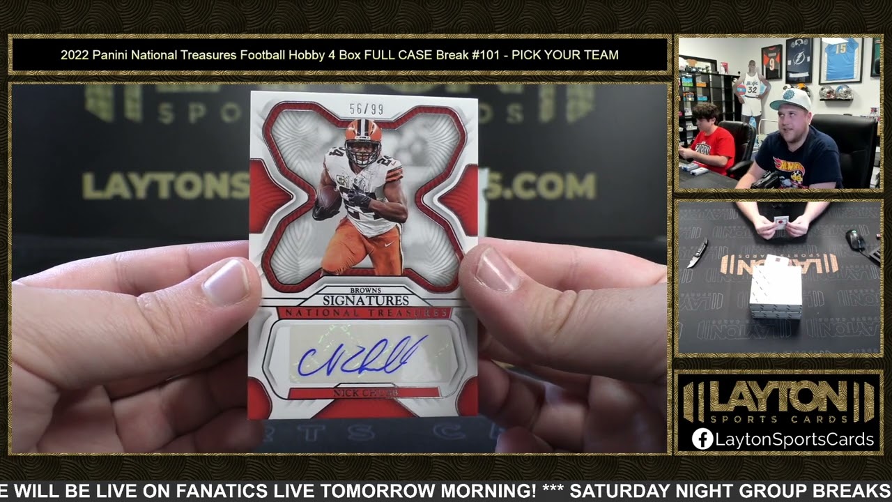 2022 Panini National Treasures Football Hobby 4 Box FULL CASE Break 