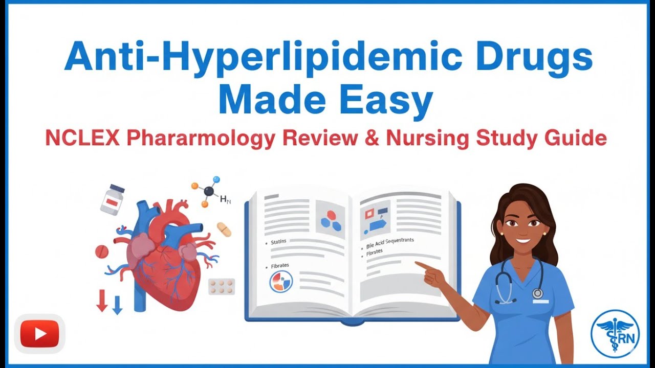 Anti-Hyperlipidemic Drugs Made Easy | NCLEX Pharmacology Review & Nursing Study Guide