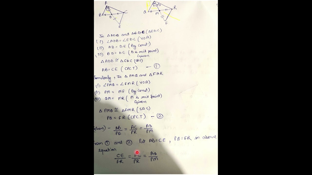 Triangles. Ex-6.3. Question-14 Class 10th NCERT CBSE BOARDS