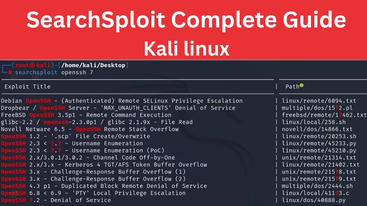 SearchSploit - Searching For Exploits | SearchSploit Guide | Finding Exploits | Kali Linux