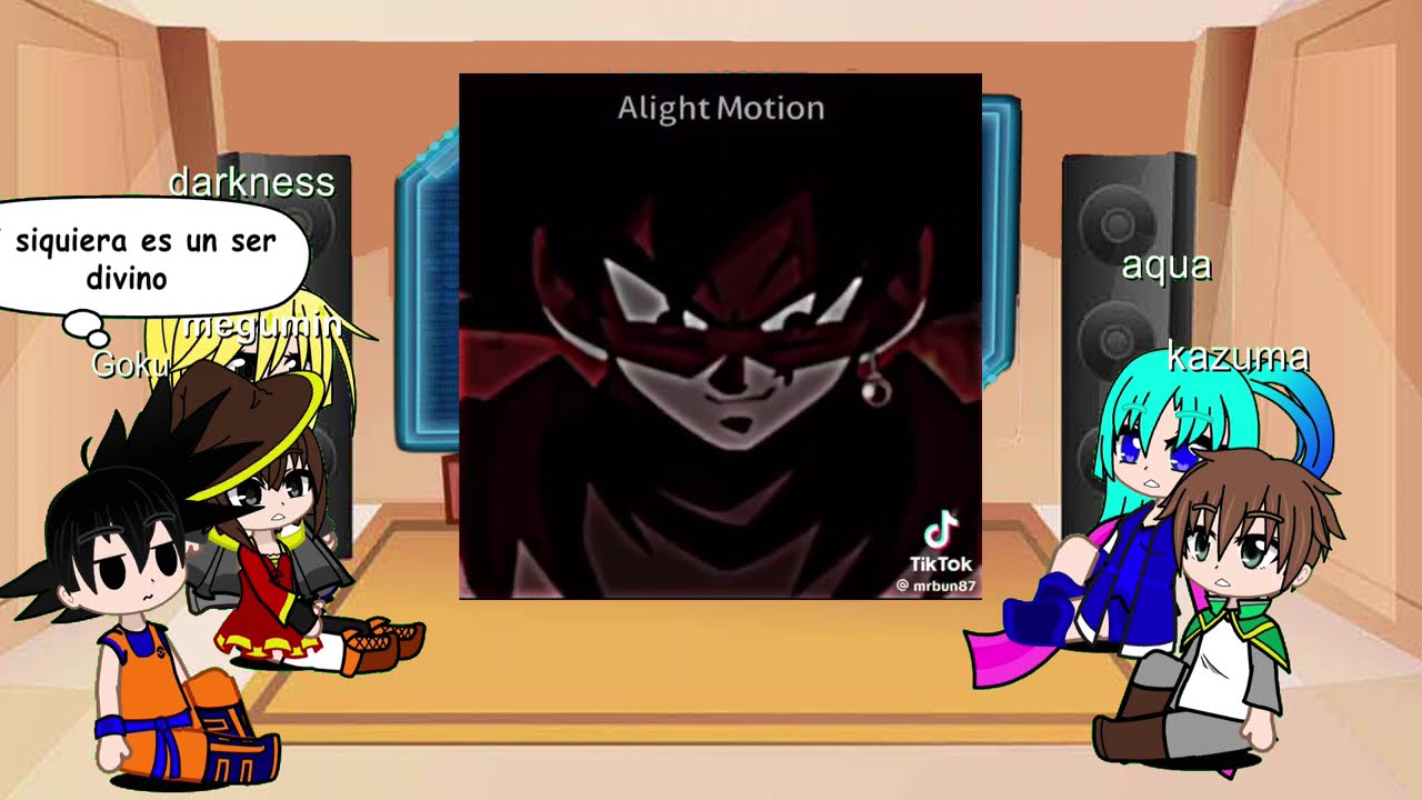 Los Personajes de Konosuba junto a Goku reaccionan a aqua x goku black