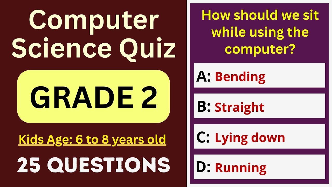 Computer Science Quiz for Grade 2 | 25 MCQs for Ages 6&ndash;8 | Olympiad & School Test | Class 2 IT Exam