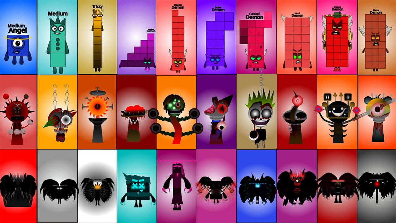 Showdow: DifficultyBlocks Band vs Incredibox Sprunki  vs The Ultimate UBD