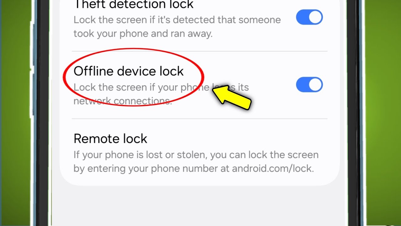 Offline Device lock in Samsung Galaxy Phone