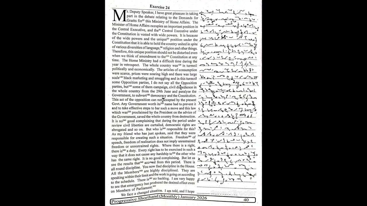 PROGRESSIVE MAGAZINE JANUARY 2026 EX. 24 @100 WPM #ssc #dsssbsteno #progressivedictation #STENO