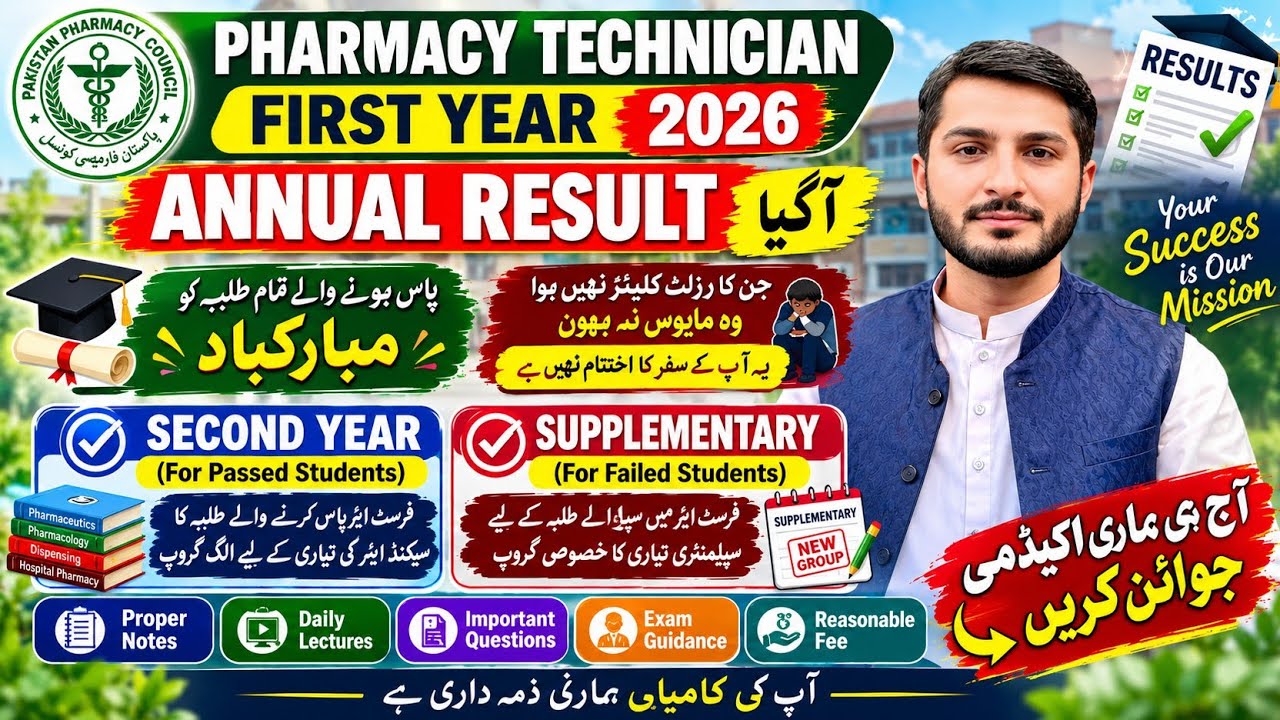 Pharmacy technician 1st year result 2026 | pharmacy technician 1st year supply paper | pharmacy |