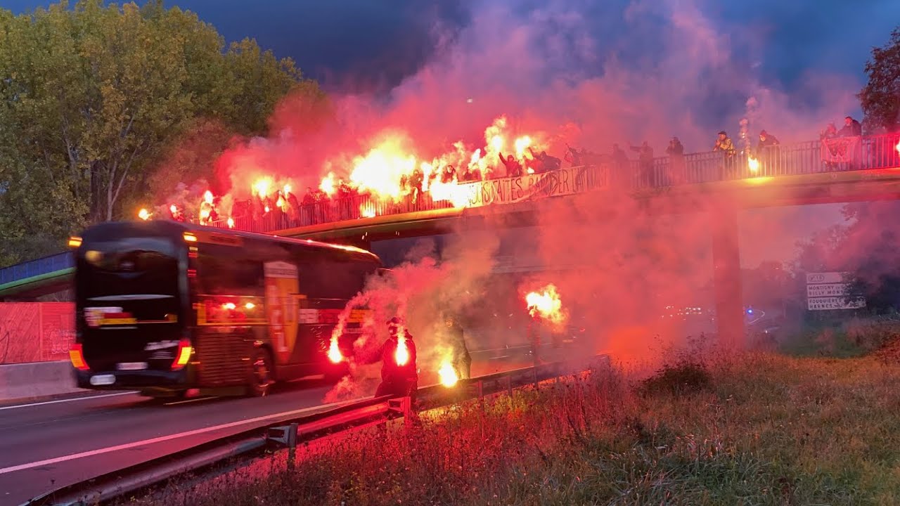 Départ du bus du Rc lens Derby Lille Rc Lens 2020