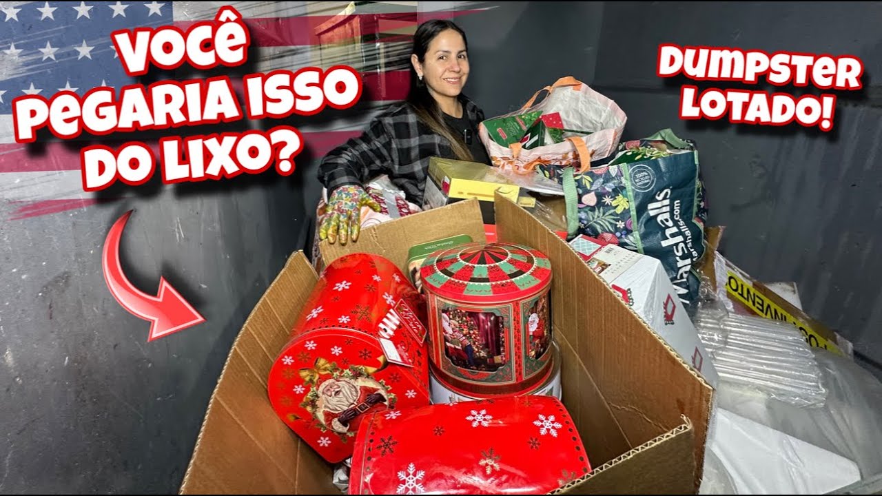 Você pegaria isso do lixo? Dumpster das lojas dos Estados Unidos lotado!🇺🇸
