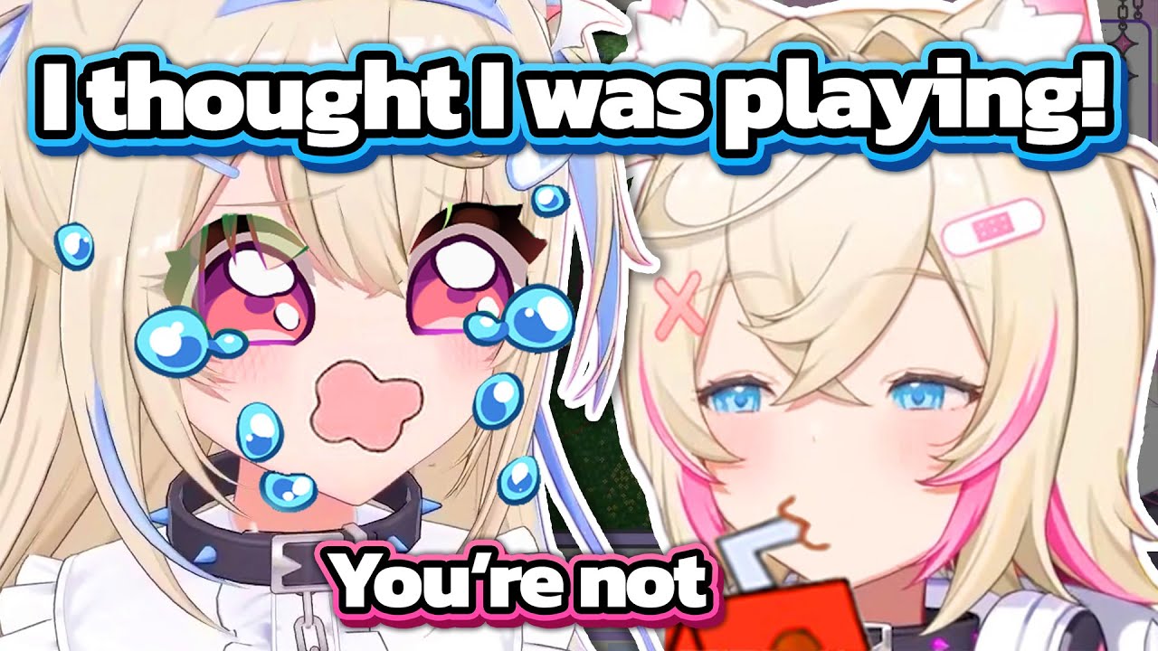 Fuwawa thought she was playing the game too, but Mococo was actually just trolling her
