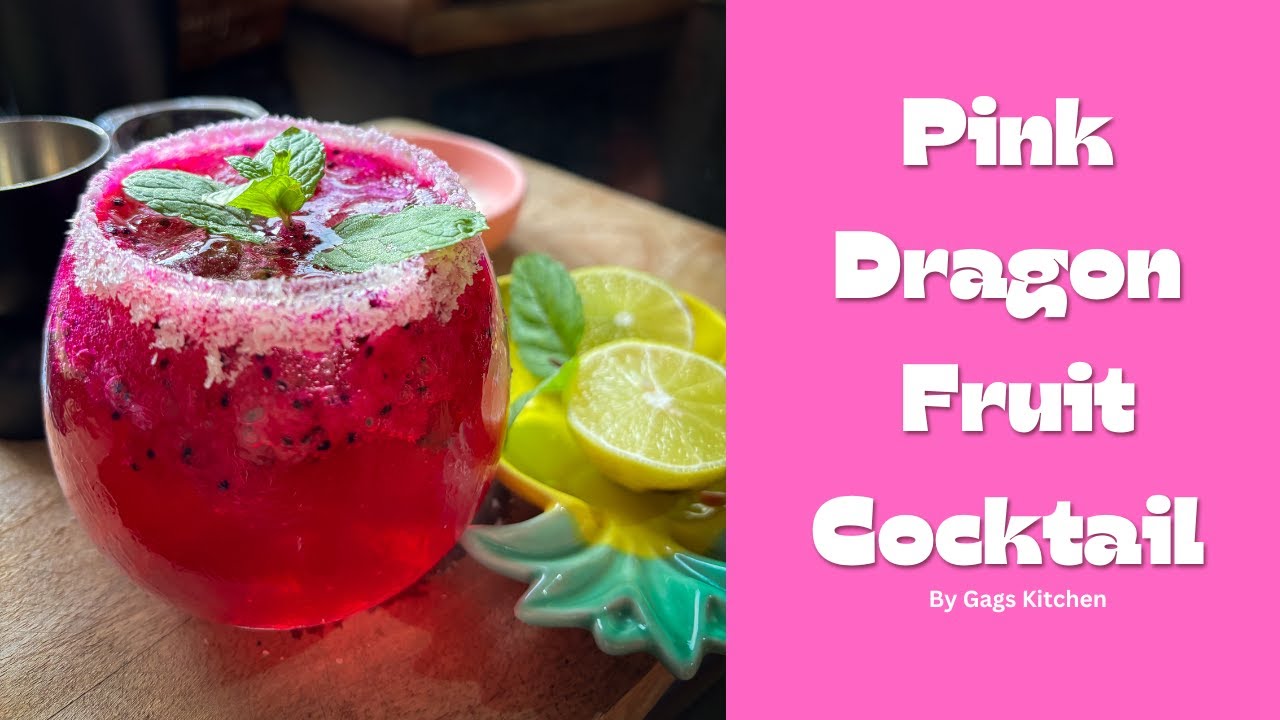 Pink Dragon Fruit Cocktail |Easy Dragon Fruit Cocktail |Holiday Cocktail |How to make fruit cocktail