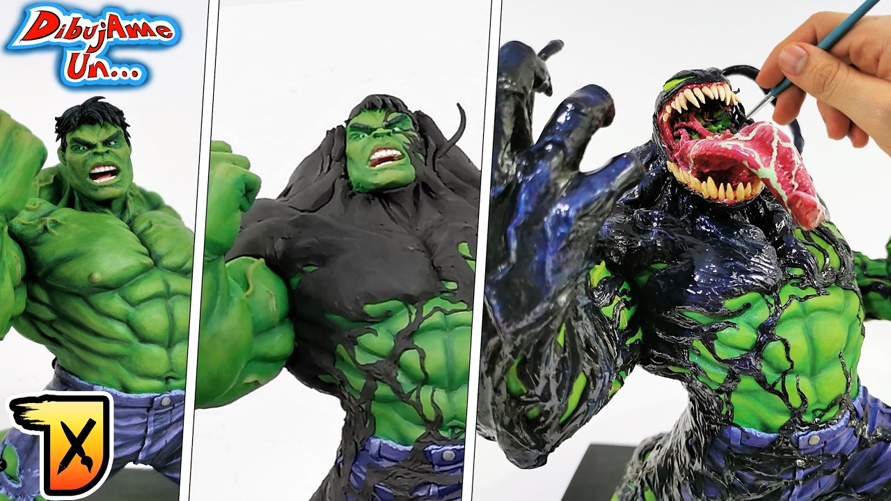 Como hacer a VENOM HULK Escultura de Plastilina escolar || Drawvengers #2 || DibujAme Un
