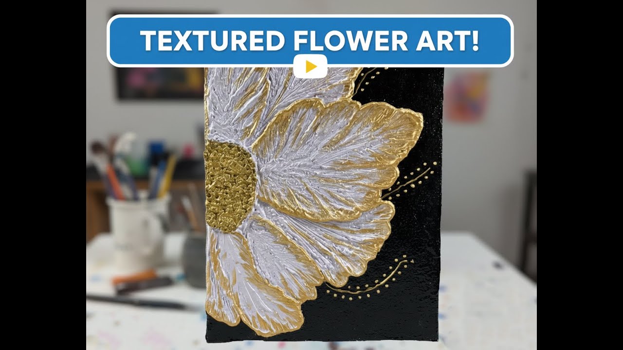 Tutorial | creative flower art | wall-putty wall art.