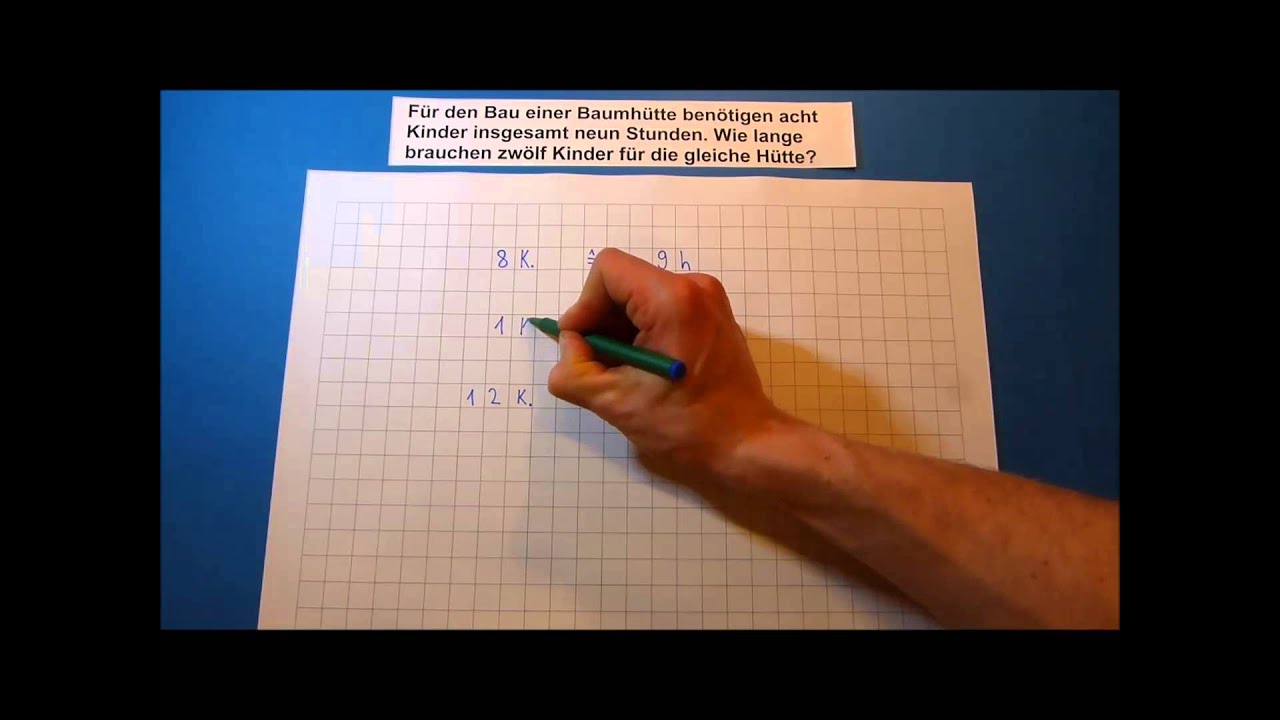 Tutorial: Dreisatz (Indirekte Proportionalität)
