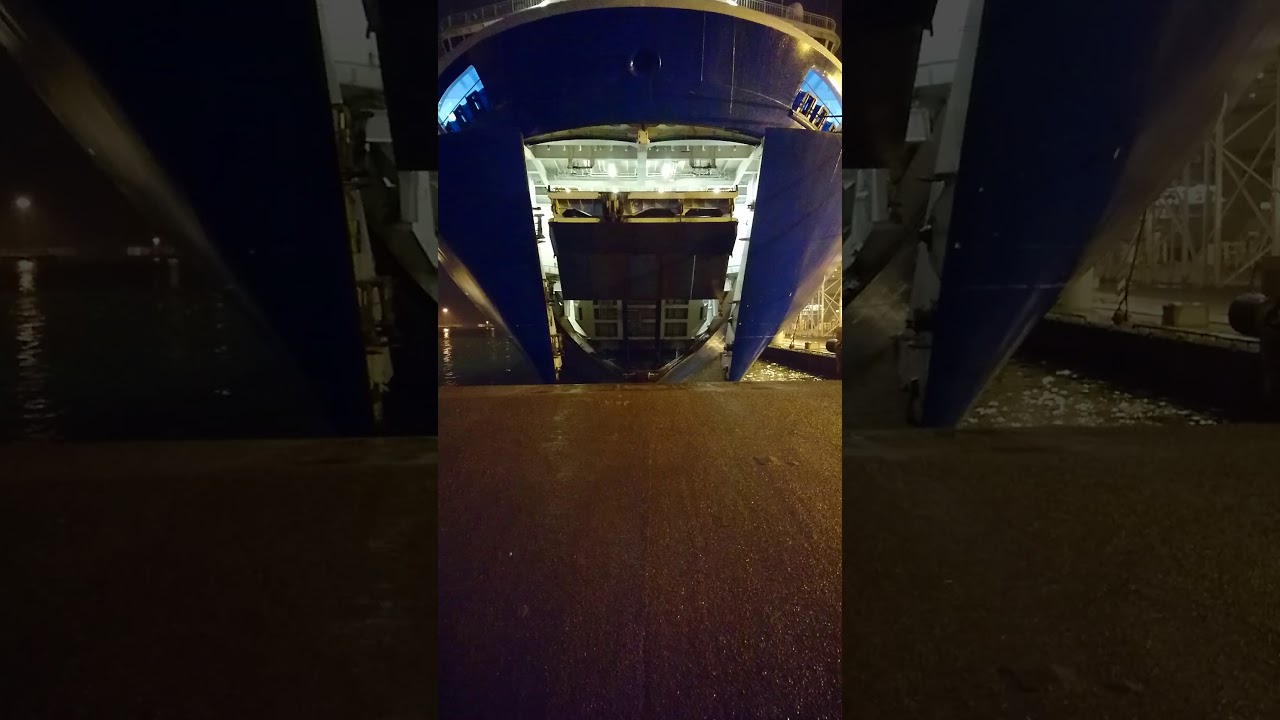 Eckerö Line M/S Finlandia. Opening bow doors and bow ramp