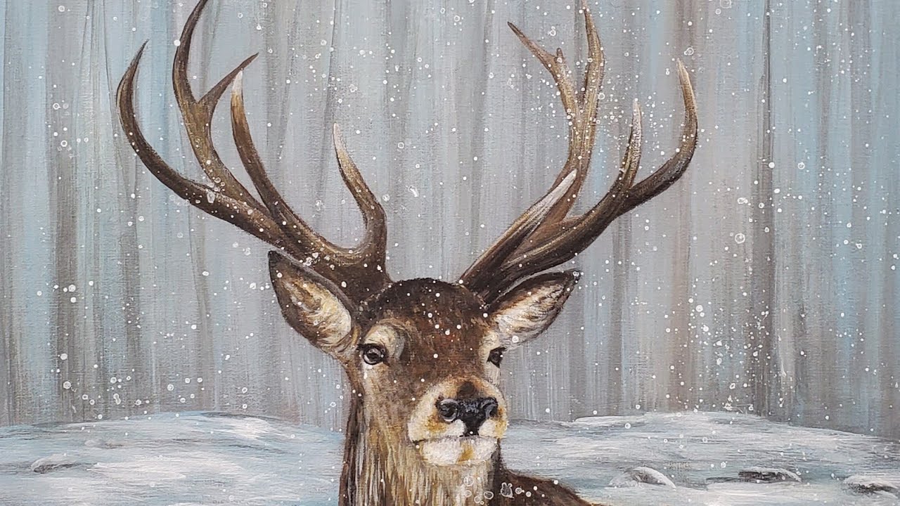 Realistic Deer Stag Acrylic Painting LIVE Tutorial