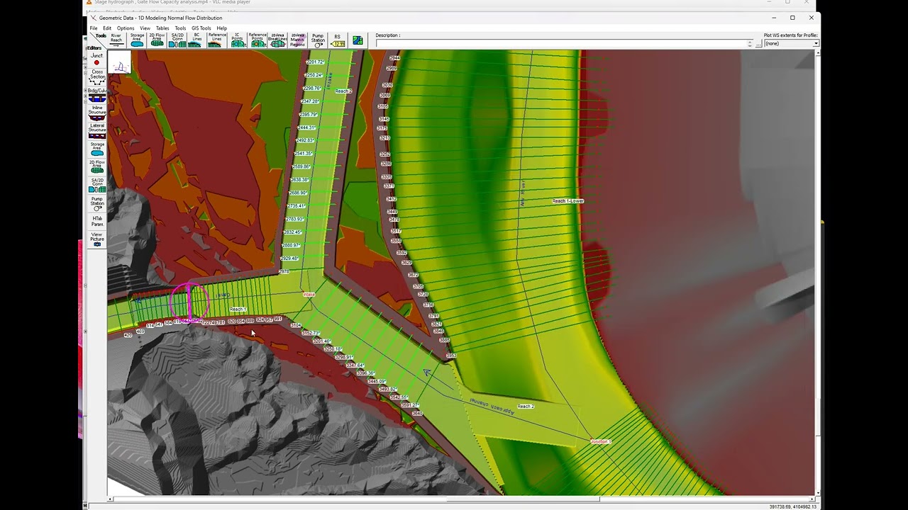 How to model Split Flow, with HEC-RAS Software