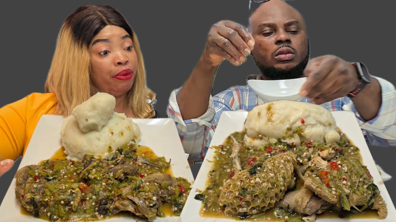mukbang | i cant believe this *enough is enough* | delicious okra soup with fufu | african food