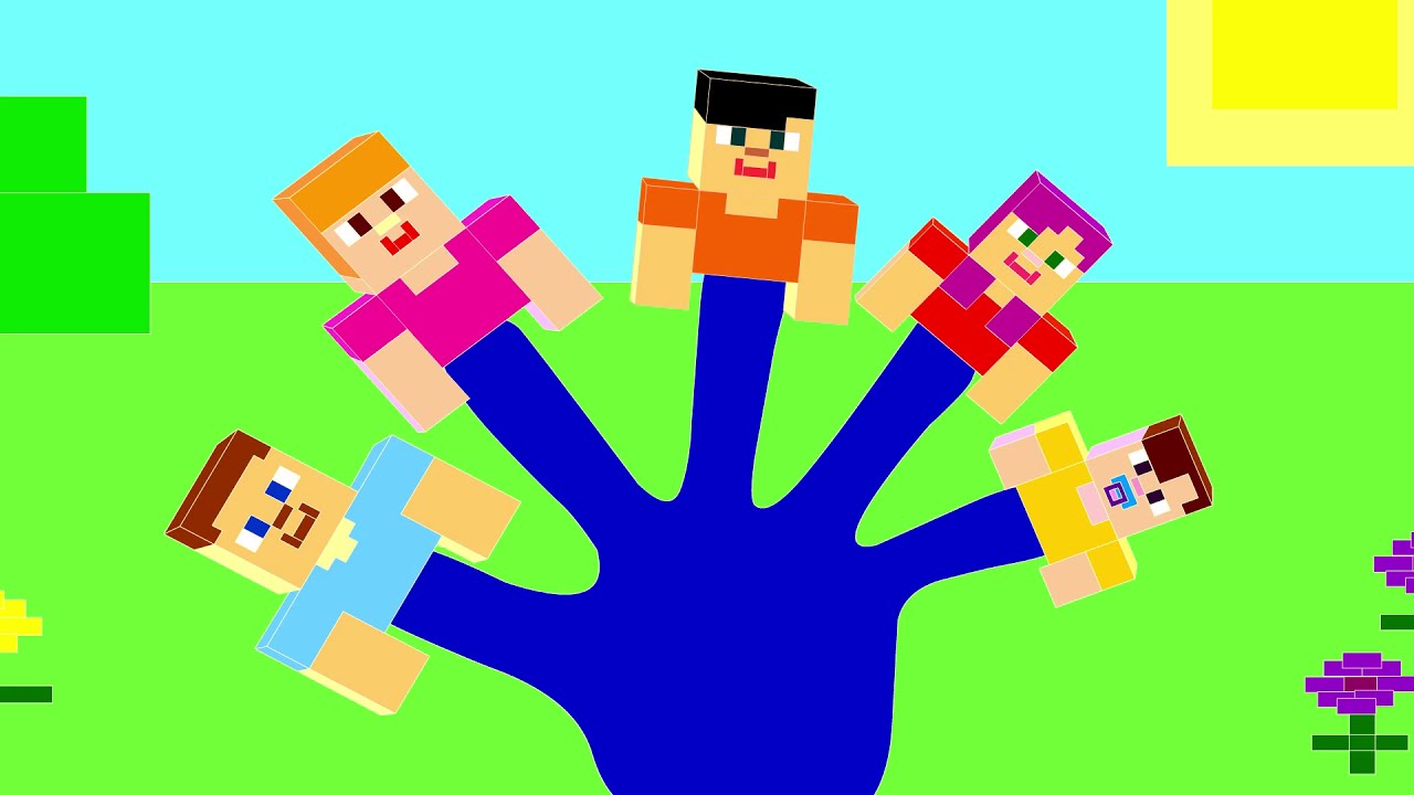 FINGER FAMILY MINECRAFT, Nursery Rhyme Song for LITTLE KIDS, BABIES.