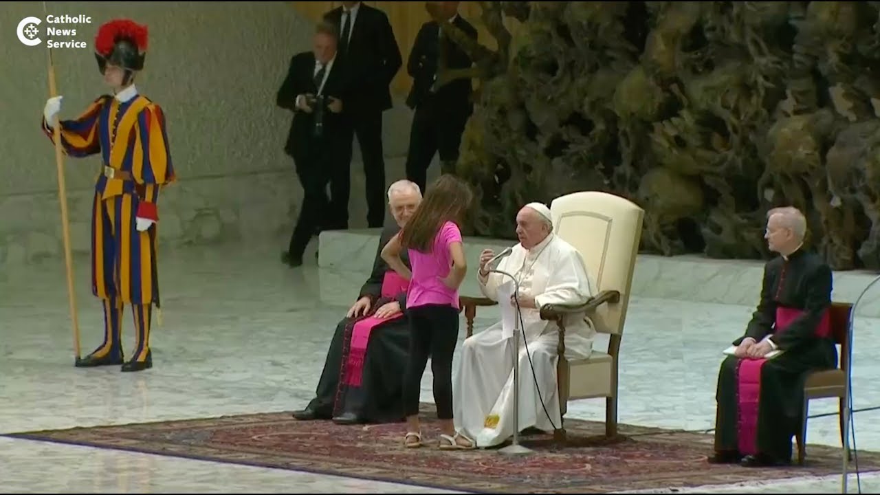 'Beautiful, suffering' girl meets pope