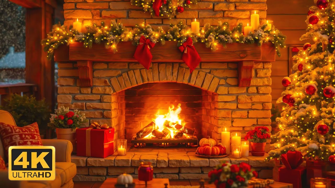 Cozy Christmas Fireplace Eve 🎄🔥 Soft Christmas Piano Music with Warm Holiday Ambience