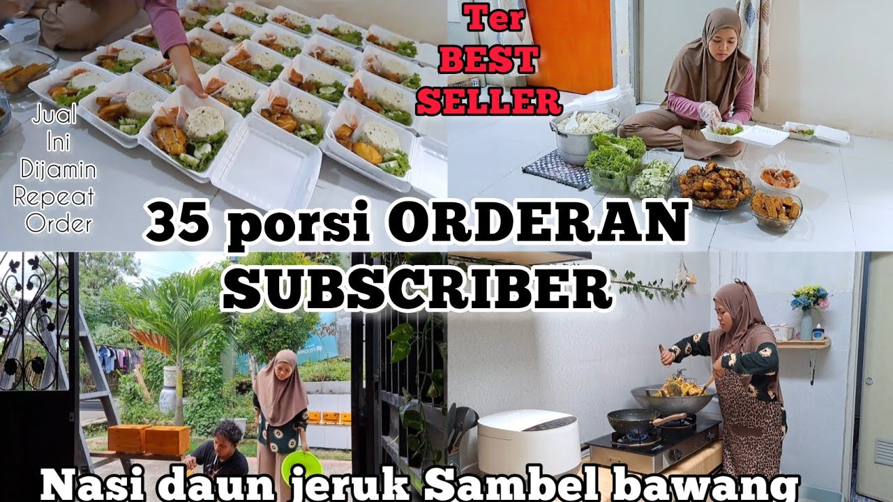 ORDERAN  SUBSCRIBER 35 PORSI NASI DAUN JERUK #idejualan #jualanonline #nasidaunjeruk #dailyvlog
