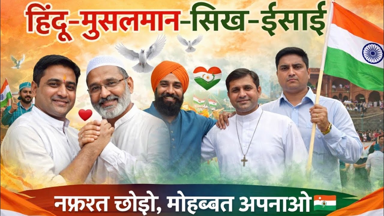 हिन्दू मुस्लिम सिख ईसाई एकता #trending #motivation #humanity #unity #love #hindustan #india #bharat 
