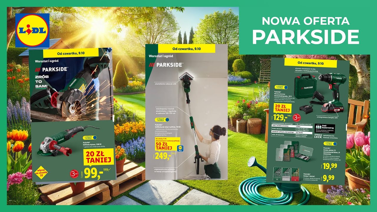 Nowa oferta narzędzi PARKSIDE od 9 października w Lidlu. Szlifierki, akumulatorowe wiertarki.