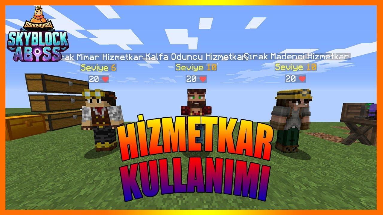SON OYUNCU SKYBLOCK ABYSS | HİZMETKAR KULLANIMI | #bölüm  -4 #sonoyuncu