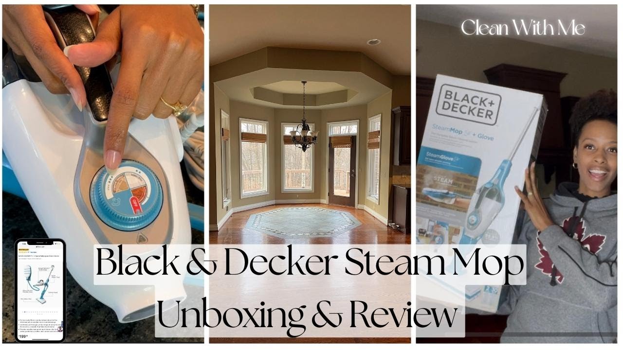 BLACK & DECKER STEAMER Mop UNBOXING + REVIEW| CLEAN WITH ME| Victoria A Hamilton