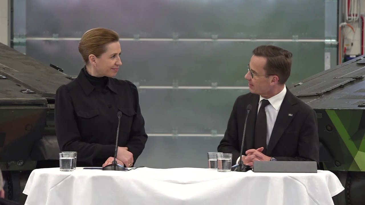 Pressträff med Ulf Kristersson och Mette Frederiksen i Örnsköldsvik