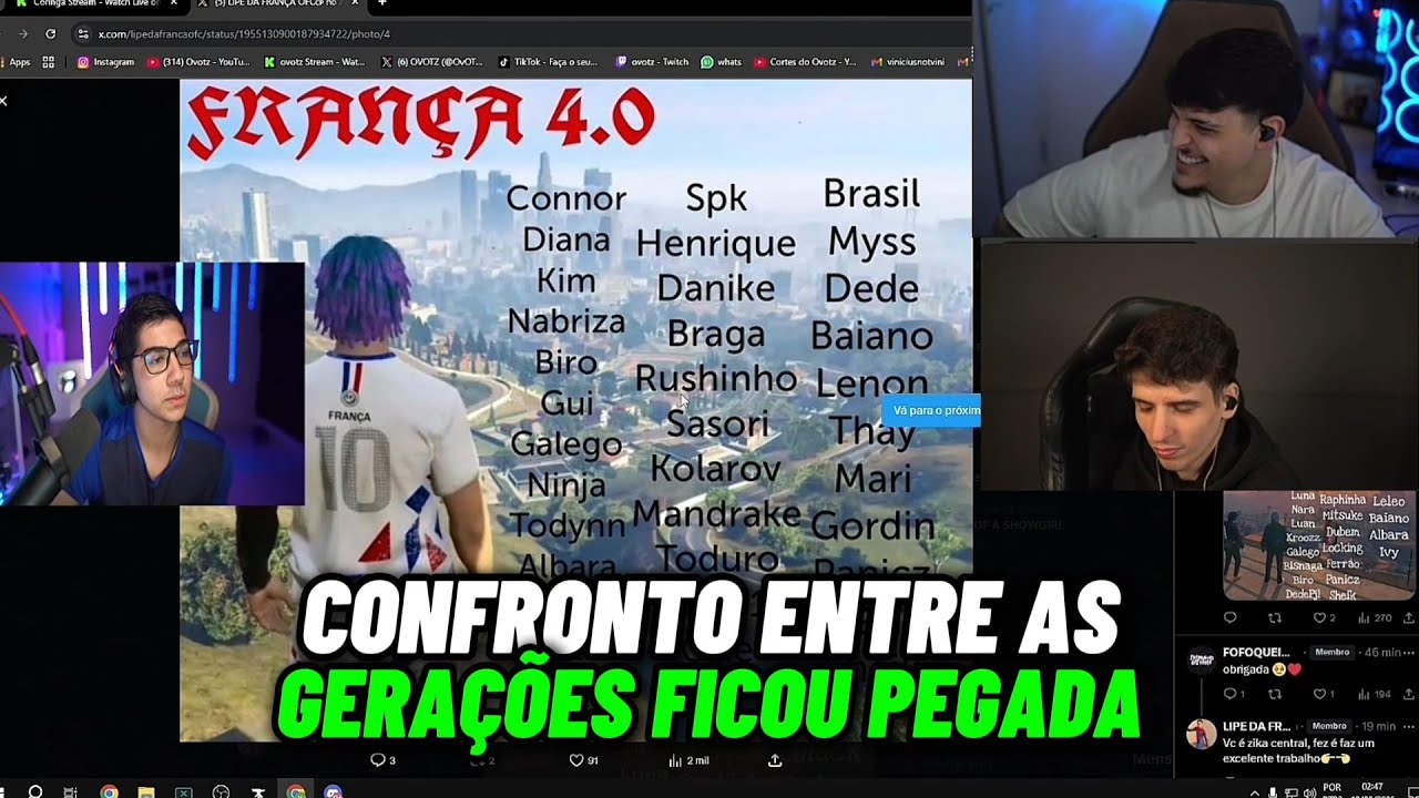 REAÇÃO DA FRANÇA COM OS CAPITÃES DE CADA GERAÇÃO ESCOLHENDO OS NOMES QUE VÃO SE CONFRONTAR
