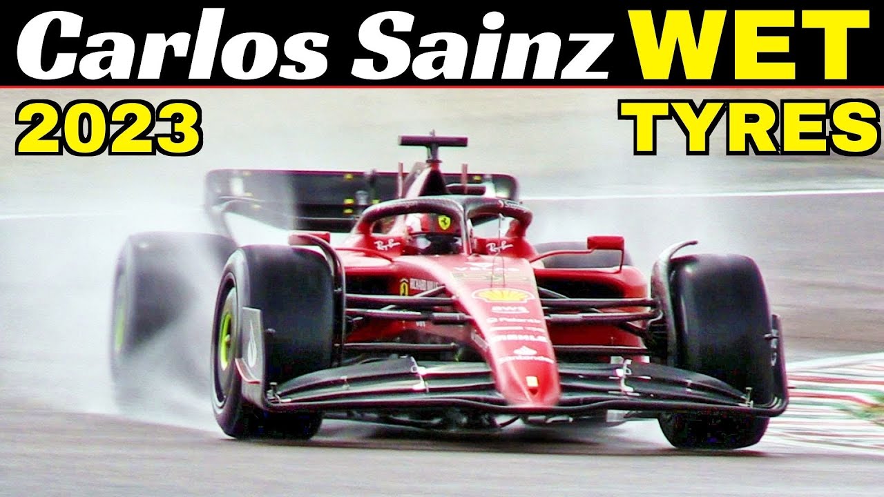 Carlos Sainz Testing NEW 2023 Pirelli Wet Tyres on Ferrari F1-75 at Fiorano Circuit - May 31, 2022