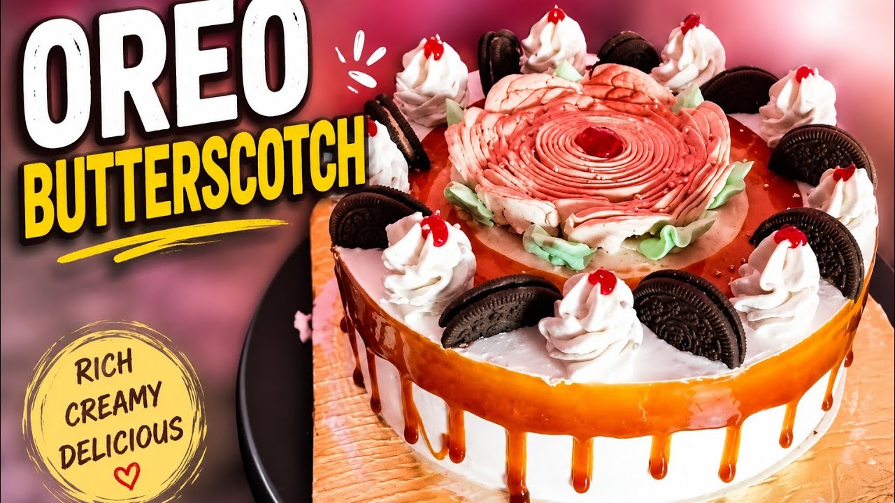Butterscotch Glaze Choco Chips Oreo Cake*! 🎂 || Full Video ||