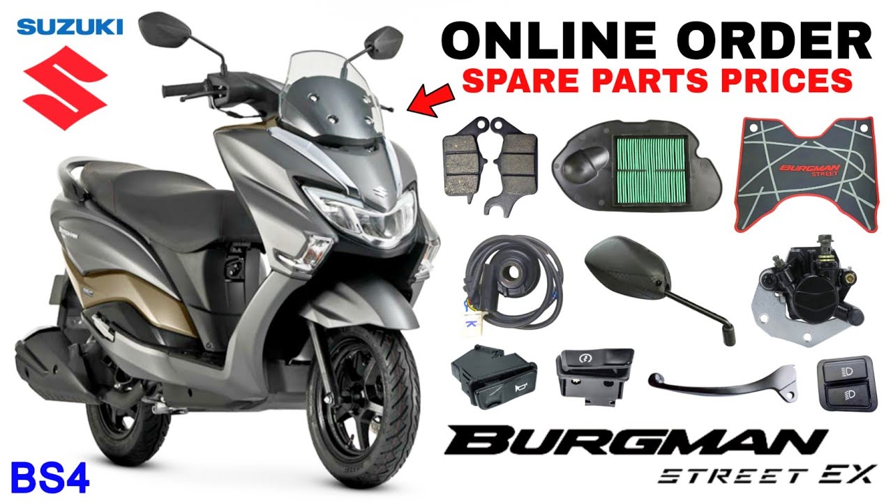 Suzuki Burgman 125 Spare Parts Price List 🩶 | Burgman Body Parts | Order Online 🚚🇮🇳 +91 98932 355053