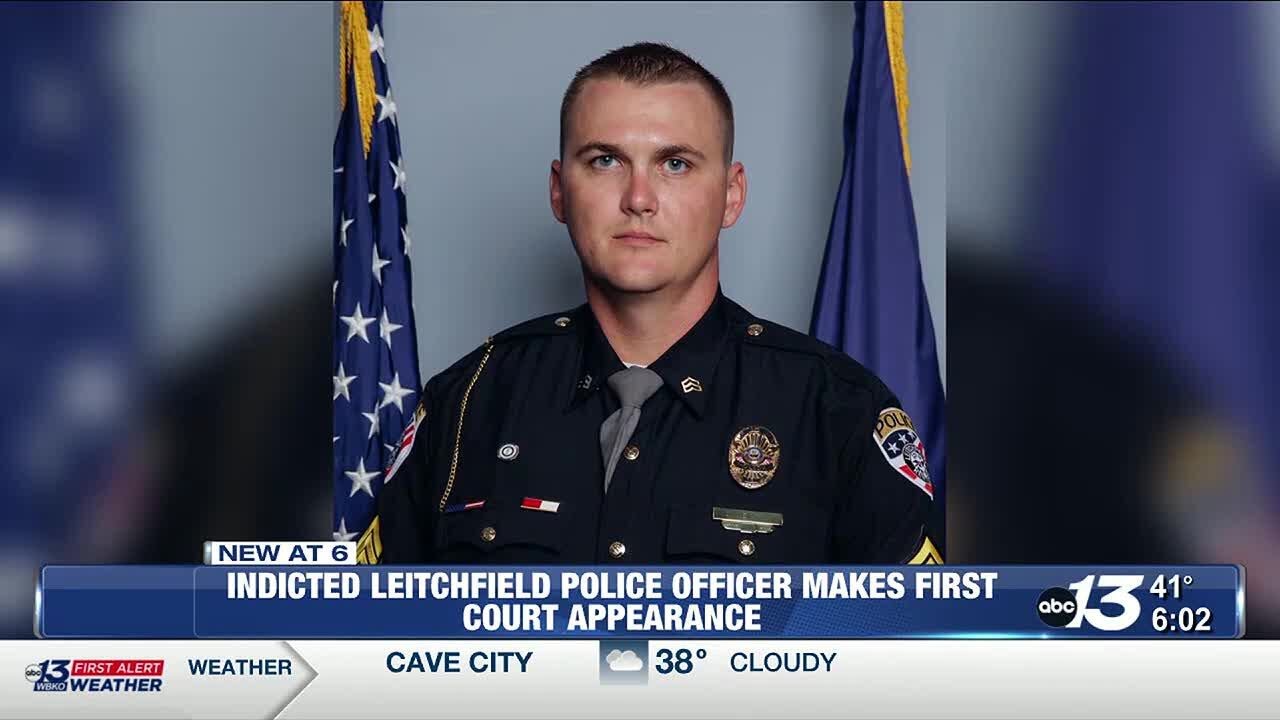 Indicted Leitchfield police officer appears in court for arraignment