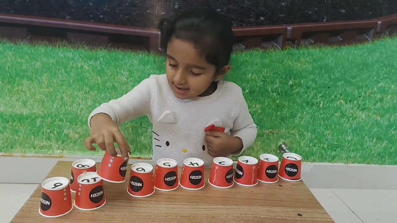 The numbers from 1 to 10 have been identified and arranged in order by nursery students ☺️ #numbers 