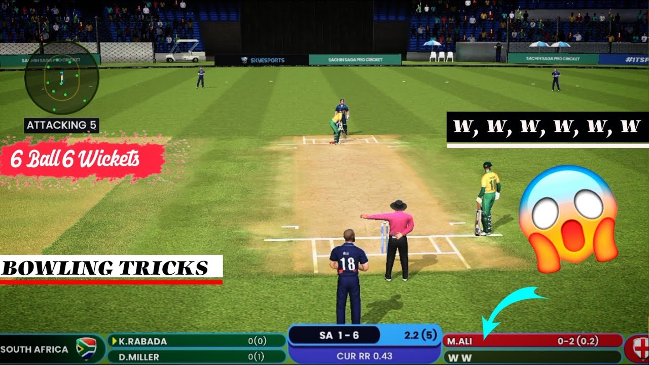 Sachin Saga Pro Cricket Bowling Tips & Tricks Hard Mode | 10 Ball 10 Wickets Tricks