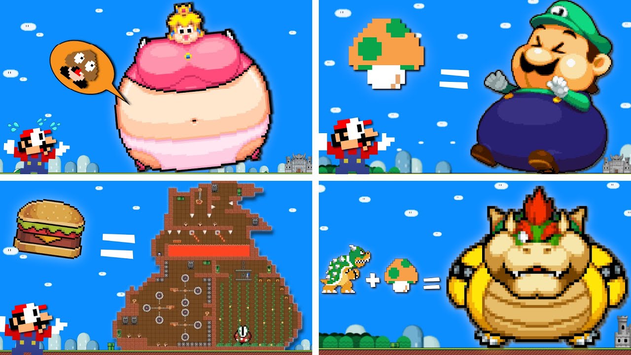 Mario's Maze Collection SEASON 11 (ALL EPISODES Pixel Fat: Peach, Luigi, Bowser) | Mario Bros